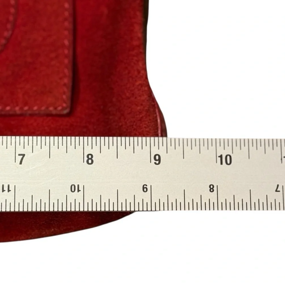 Vintage Escada Suede Leather Red Handbag Shoulder Bag - Picture 4 of 5